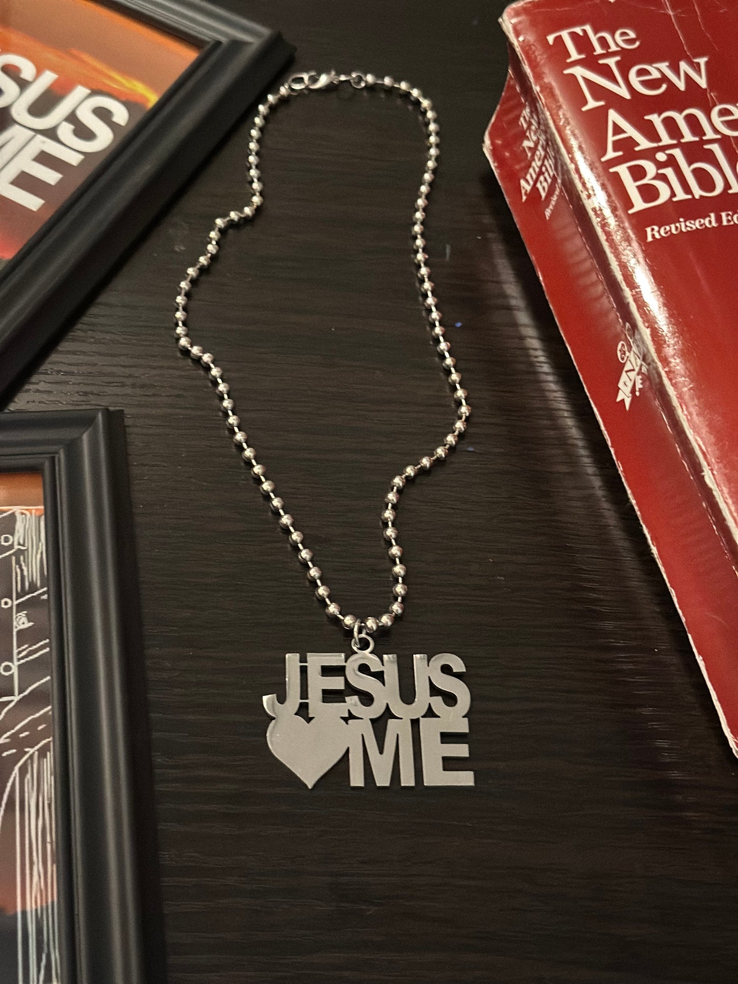 JESUS ❤️ ME Silver Ball Chain Necklace