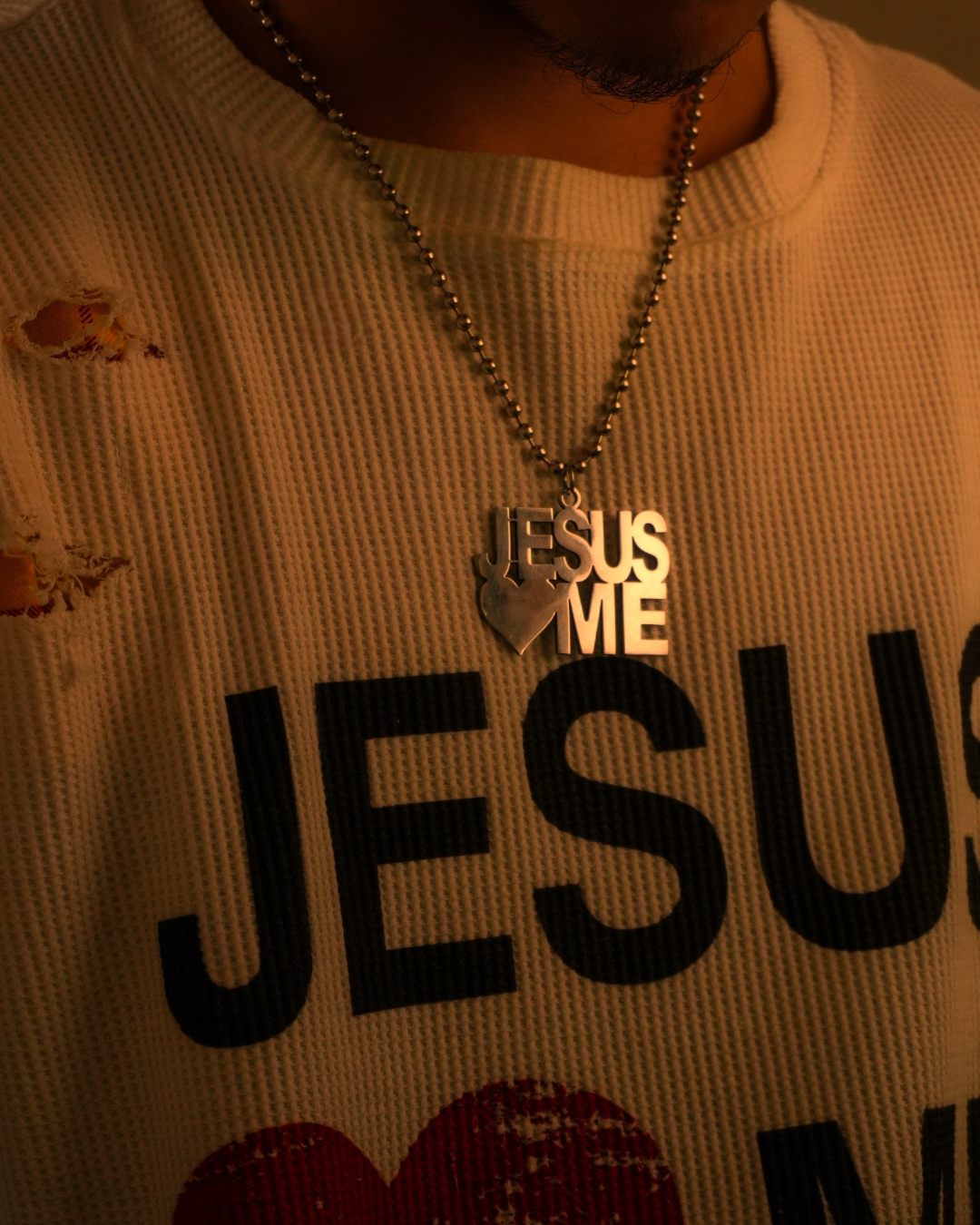 JESUS ❤️ ME Silver Ball Chain Necklace